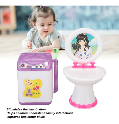 Set De Baño Dollhouse De Simulación De Lavabo En Miniatura