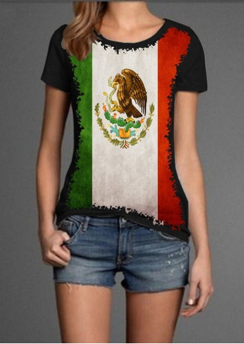Blusa Fem. 5%off Bandeira Do México Top Personalizada Insana