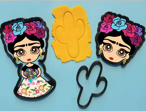 comprar Set X3 Cortantes Frida - Galleta Cookie Fondant 
