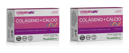 Vitaminas Colageno + Calcio Fortalece Piel Cabellos Uñas X2