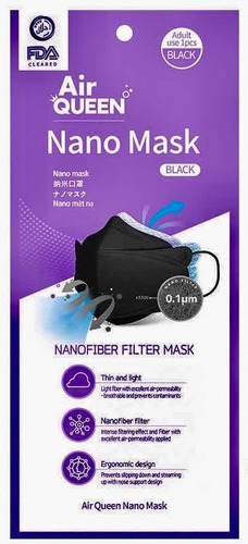 Cubrebocas Lavable Fda Ce Coreano Airqueen Nano Fibra (10pz)