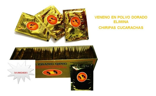 Caja De 50 Unid Original Veneno Mata Chiripas Y Cucarachas, 