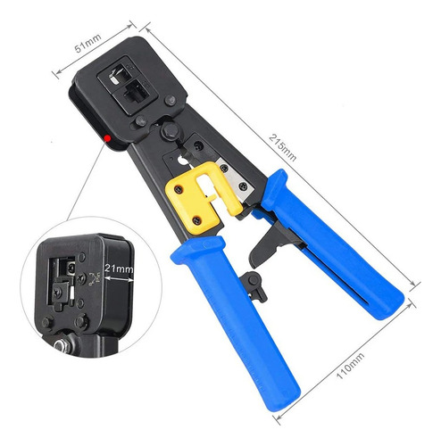 Kit De Pinzas Ponchadora Crimpadora Rj45/11/12 Para Cat5/6