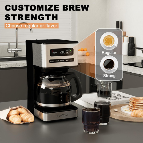 Cafetera Programable De 12 Copa Revotra, Máquina De Café De