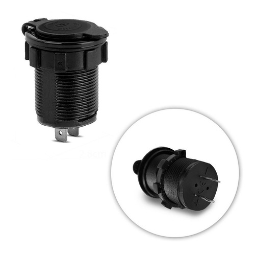 Tomada Usb Automotiva Dupla 12v 3.1a Roadstar Universal Cor Preto
