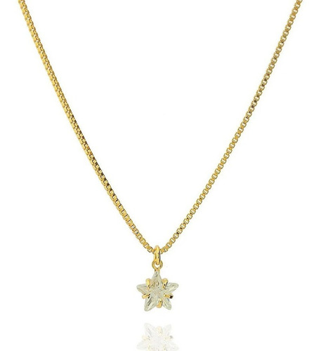 Imagem 4 de 5 de Colar Estrela Cristal - Banhado Ouro