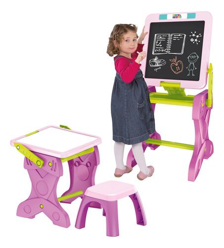 Mesa De Atividades C/ Lousa Play E Learn Multikids - Br1766 Cor Rosa