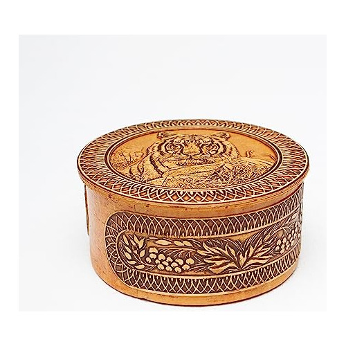 Caja Redonda Decorativa De Madera De Abedul Diseño De ...