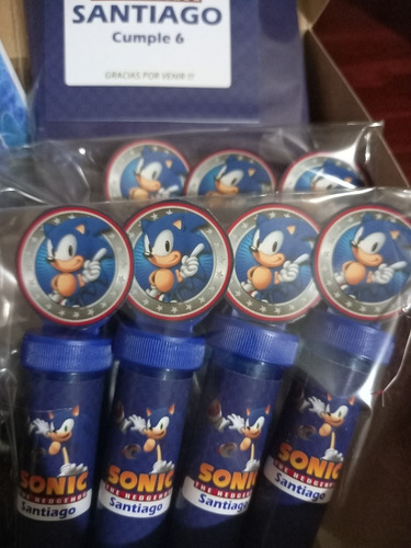 Pack Bolsa Personalizada , Libro +burbujero+colores Sonic !