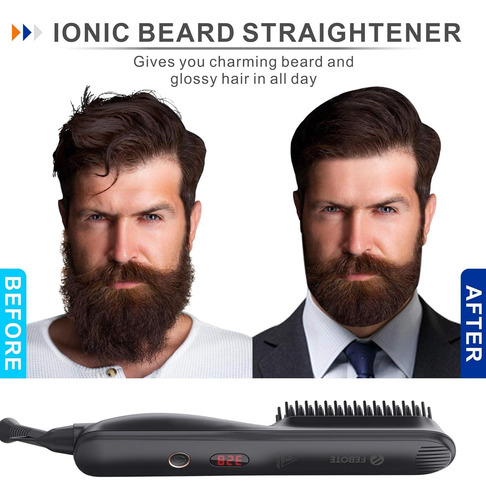 Cepillo Alisador De Barba Para Hombres, Alisador De Barba Co