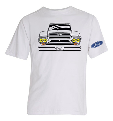 Remera Ford F100 Camioneta 1960 Algodon Blanca