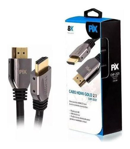 Cabo Hdmi Versão Aprimorada Gold 2.1 Ultra Hd E Hdr Dinâmico