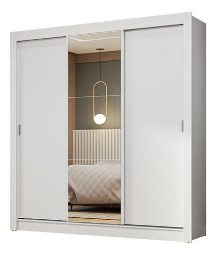 Ropero Closet Madesa 3 Puertas 1 Espejo Bb Color Blanco