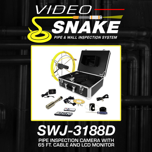 Video Serpiente 65ft (20m) Tubo Empuje Sistema Inspeccion