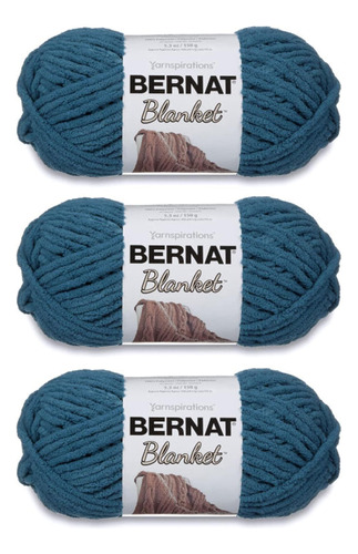 Bernat Blanket, Hilo Verde Azulado Oscuro, Paquete De 3 Unid