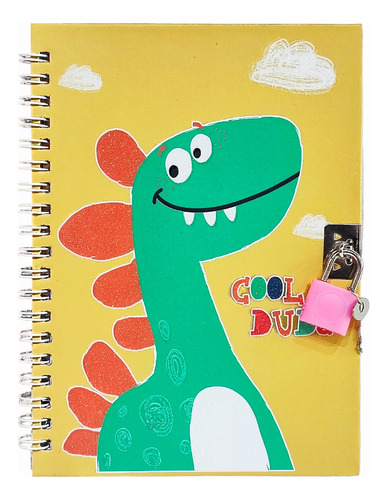 Diario Intimo Infantil Niñas Diseño Dinosaurio Con Candado