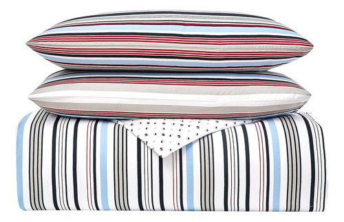 Juego De Edredón King Size Tommy Hilfiger Multi Stripe 3 Pzs