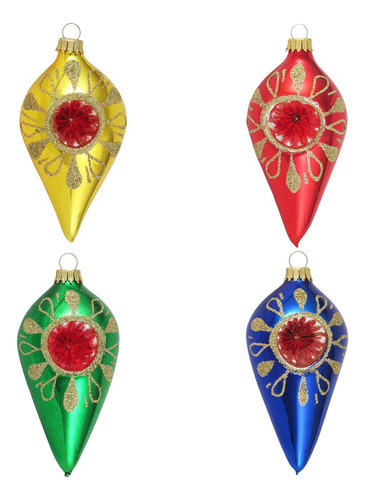 Adornos De Cristal Para Árbol De Navidad 4 Esferas Decoradas