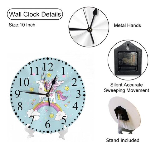 Keepsuper Hermoso Reloj De Pared De Dibujos Animados, Caball