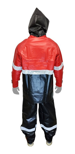 Imagen 4 de 4 de Impermeable Rojo Para Motociclista C/reflejantes Impermexa-