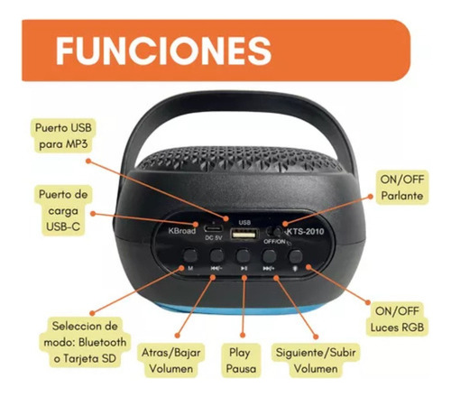 Parlante Bluetooth Portatil 4 Karaoke Microfono Inalambrico Negro
