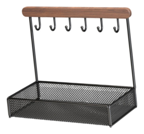 Decoración De Almacenamiento De Soporte Base Cuadrada Negro