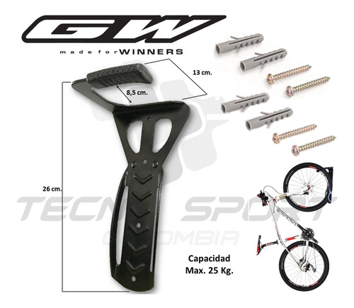 Imagen 3 de 8 de Gancho Reforzado Colgar Bicicleta Pared Soporte Organizador