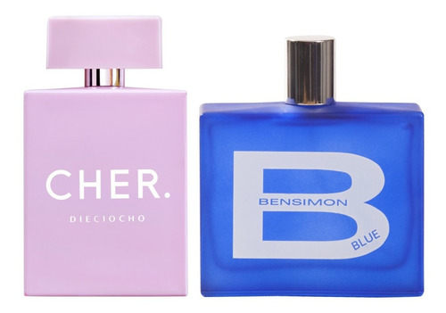 Perfume Mujer Cher Dieciocho + Hombre Bensimon Blue X100ml