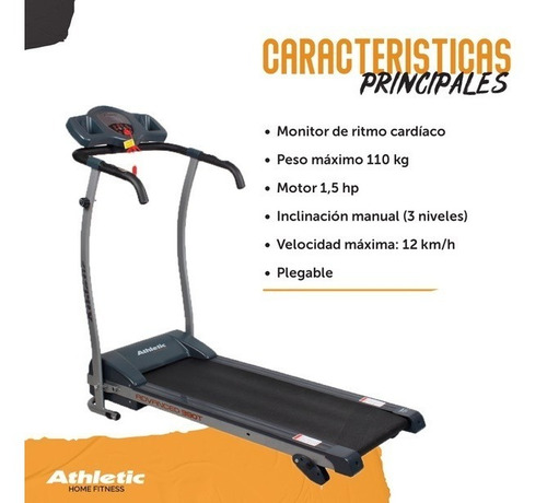 Imagen 2 de 8 de Cinta De Correr Eléctrica Athletic Advanced 390t