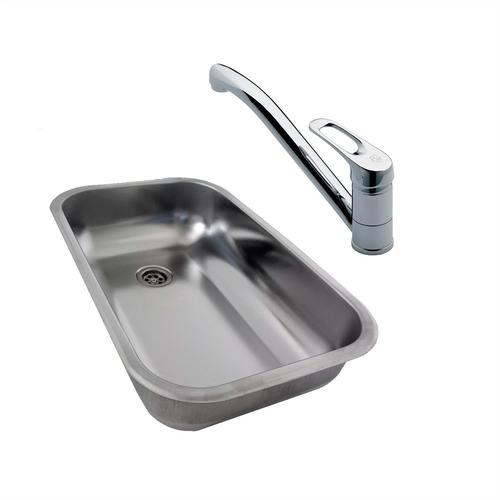 Combo Grifería Cocina Monoc Fv+ Pileta Bacha Acero Inox Dh52
