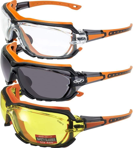 3 Pares De Gafas De Sol Deportivas Para Moto Acolchadas...