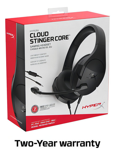 Auriculares para juegos Hyperx Cloud Core 7.1 con cancelación de ruido, color negro