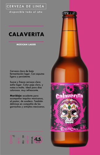 Cerveza Calavera Calaverita Botella 355ml