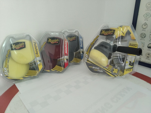 Kit Adaptador Pulidora Taladro 3/8 1/2 G3500 Meguiars + Pads