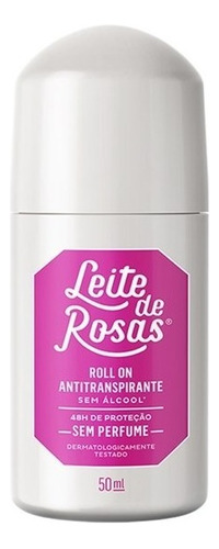 Antitranspirante roll on Leite de Rosas sem perfume 50 ml pacote de 3 u