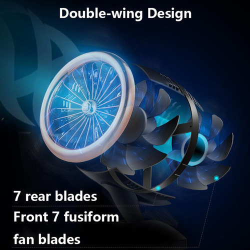 Nuevo Ventilador Turbo Portátil Usb De Doble Hoja Mini Circu