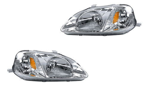 Par De Faros Depo Honda Civic 99 A 00