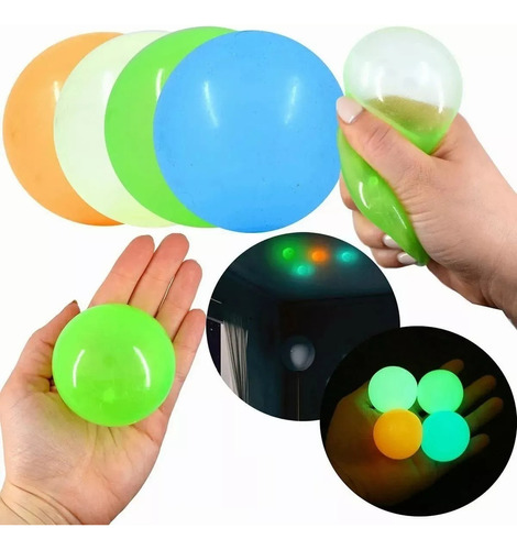 Bolas Adhesiva De Brillan,pelotas Anti Estrés Pegajosa,5 Pcs