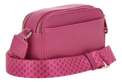 Bolso Tipo Crossbody Barbie Gorétt Logo Larissa P25 Rosa Chicle Lisa Níquel Rosa Chicle