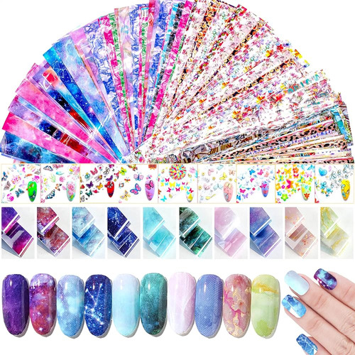 Silpecwee 150 Hojas Nail Foil Nail Art Foil Nail Transfer Fo