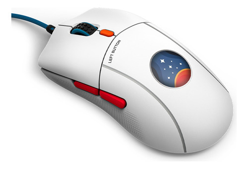 Mouse Nzxt Lift 2 Starfield Sensor Pixart Pmw3395 26,000 Dpi Color Blanco con naranja
