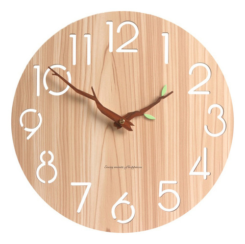Reloj De Pared Nórdico De Madera 3d Con Diseño De Arte Hueco