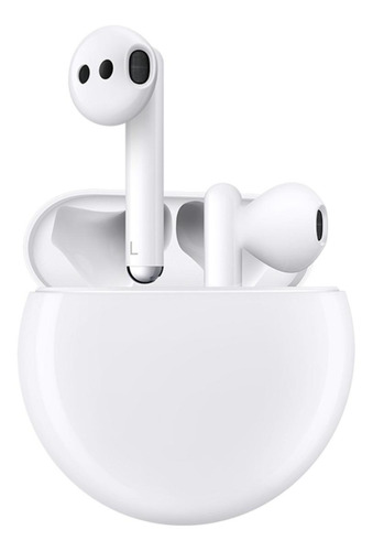Fone de ouvido in-ear sem fio Huawei FreeBuds 3 branco-cerâmica com luz LED
