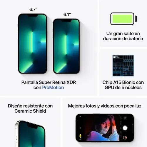 Apple iPhone 13 Pro Max (128 GB) - Prata (Novo com caixa aberta