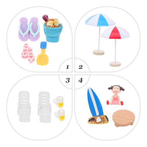 13 Piezas De Accesorios De Playa En Miniatura: Playa De Resi