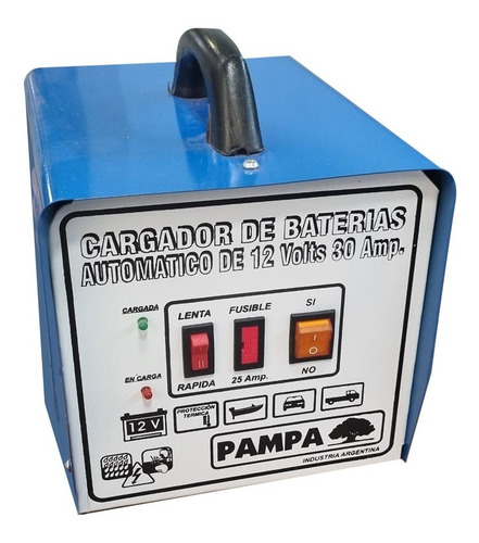 Imagen 3 de 6 de Cargador Automático Auto Pampa Tensión 12v - 220v - 30 Amp