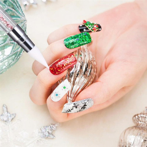 3 Pinceles De Silicona Doble Para Uñas Decoración Manicure