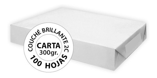 Papel Couche 2c Brillante Carta 300 Gr - 100 Hojas