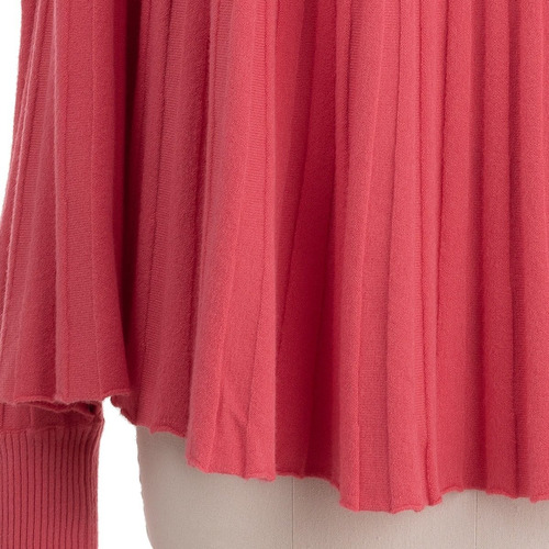 Imagen 6 de 8 de Poncho Capa Cuello Alto Plisado Mangas Boho Chic Stretch.