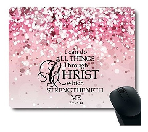 El Rosa De Encargo Del Verso De La Biblia Sparkle Mouse Pads